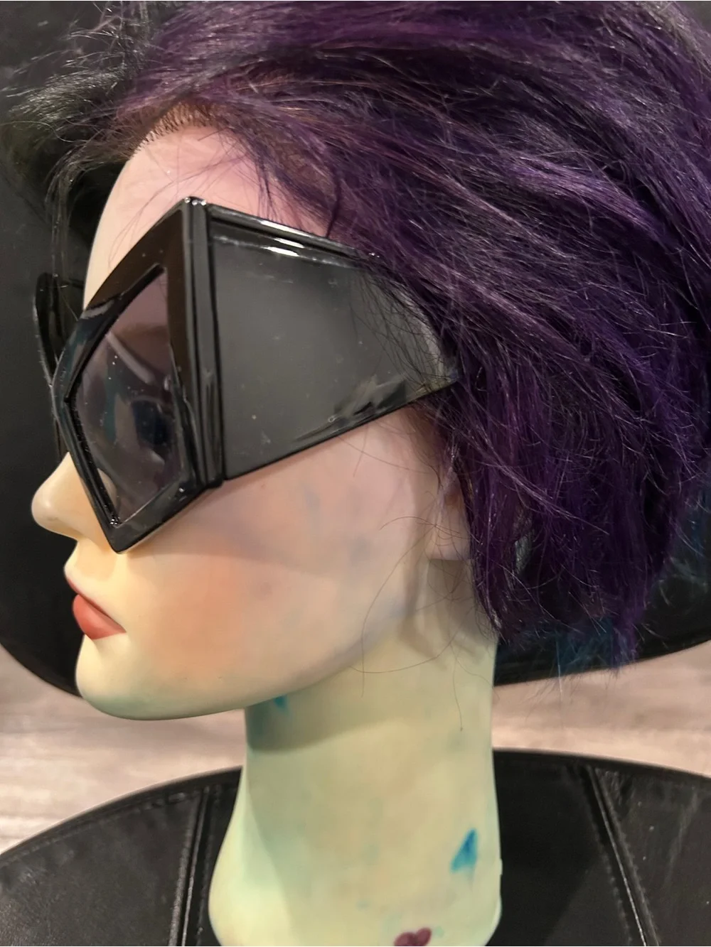 Black Oversized Geometric Women's Sunglasses